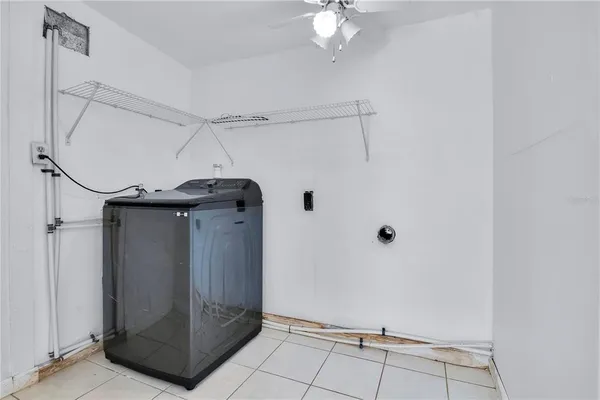 a view of a utility room with closet