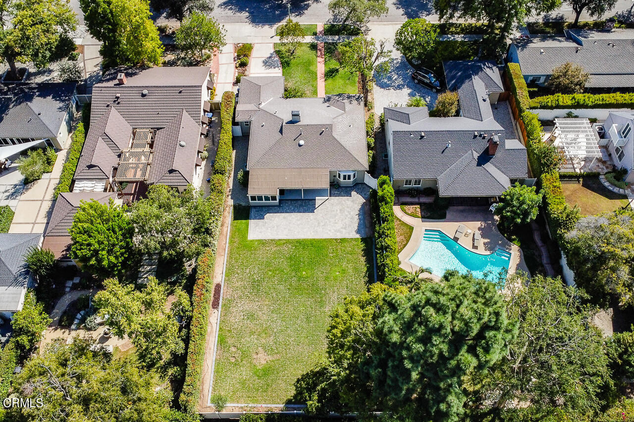 1195 Afton Street Pasadena, CA 91103 - Photo 34 of 36 an aerial view of residential houses with outdoor space and swimming pool