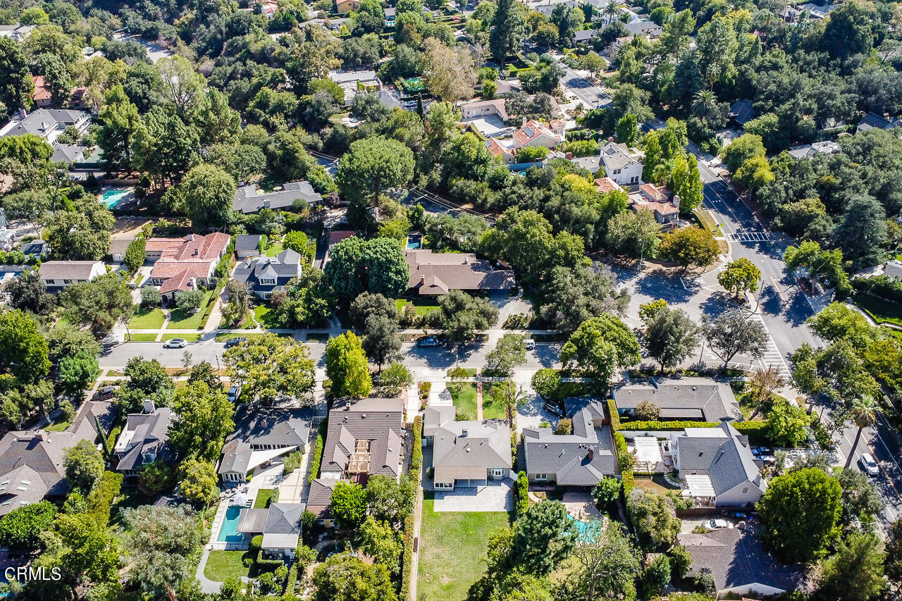 1195 Afton Street Pasadena, CA 91103 - Photo 35 of 36 an aerial view of residential houses with outdoor space and trees