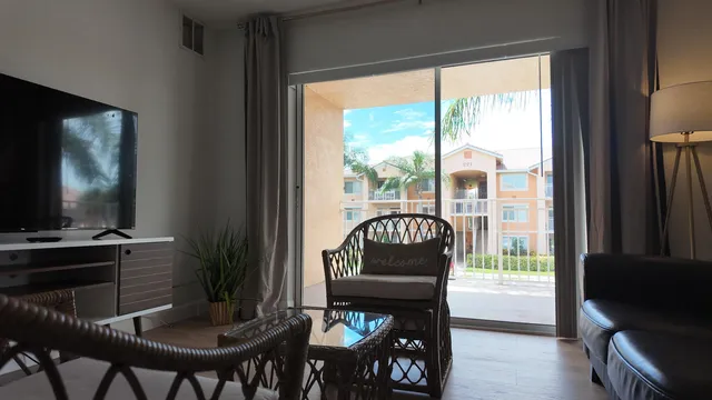 a view of a livingroom with furniture