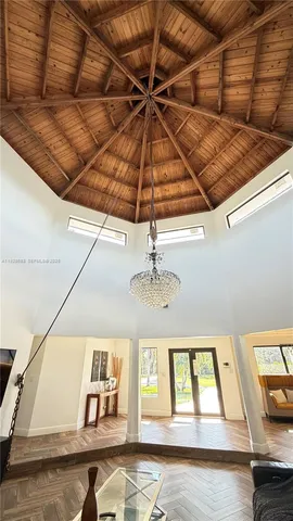 a view of a living room with a window