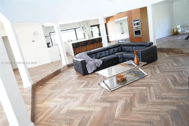 a living room with furniture