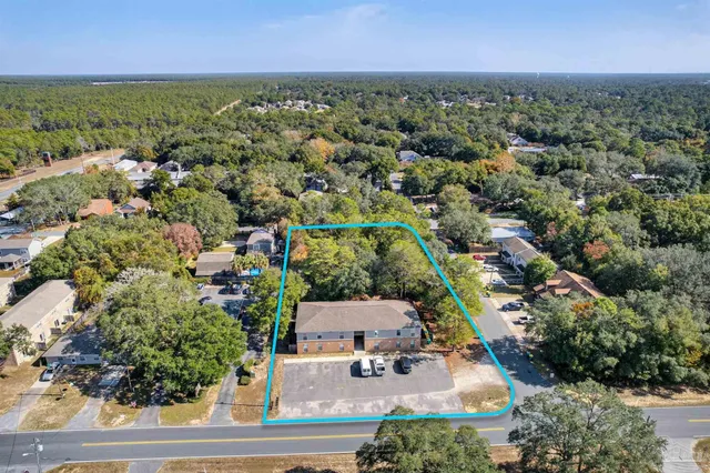 an aerial view of a city