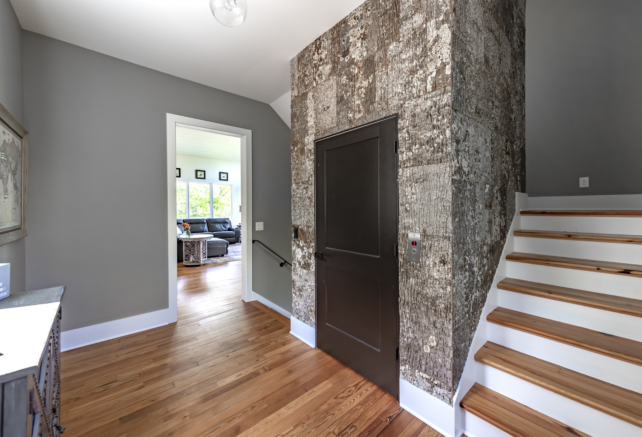 5304 Old Harding Road Franklin, TN 37064 - Photo 11 of 29 a view of a hallway view with wooden floor and staircase