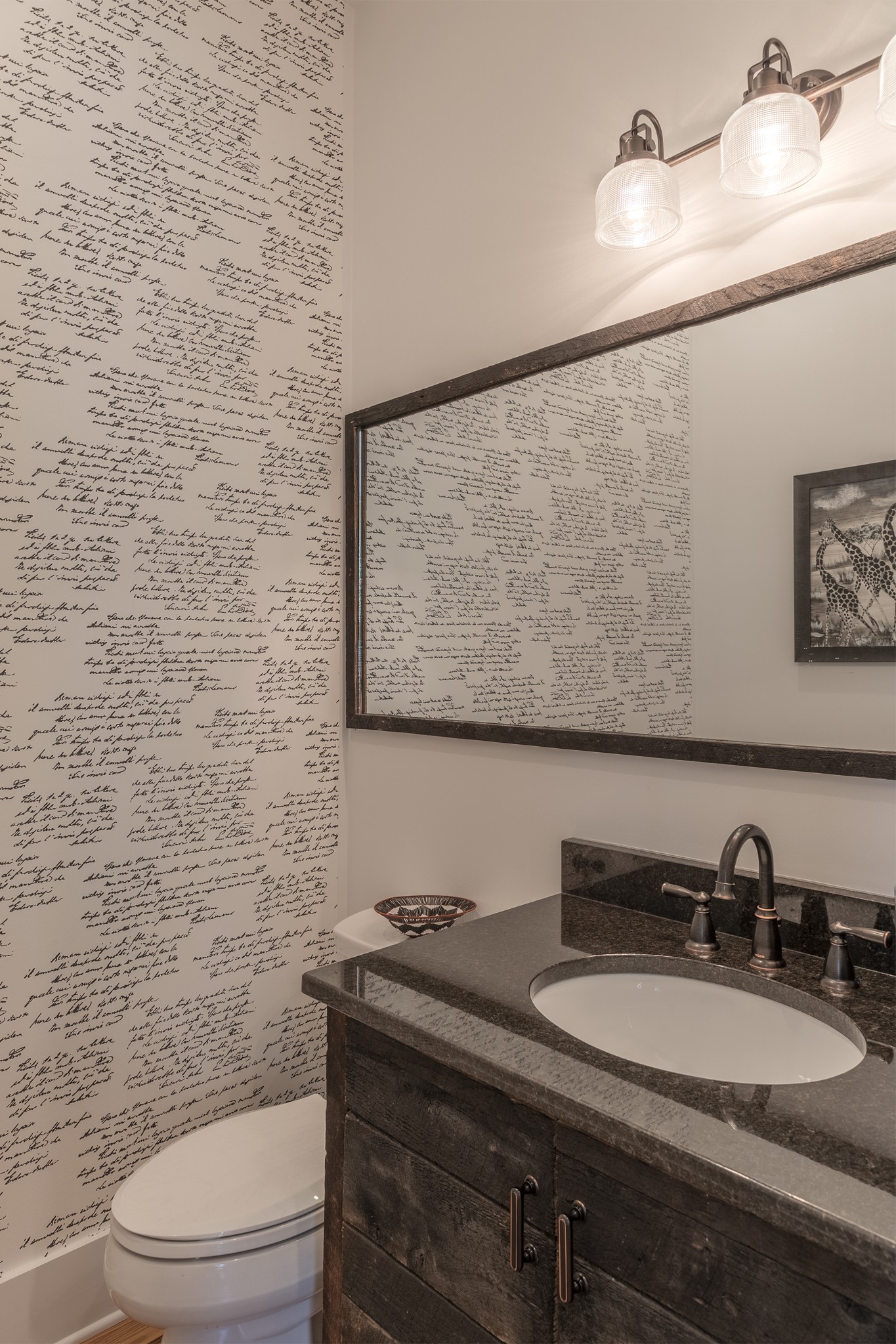 5304 Old Harding Road Franklin, TN 37064 - Photo 19 of 29 a bathroom with a granite countertop toilet sink and mirror