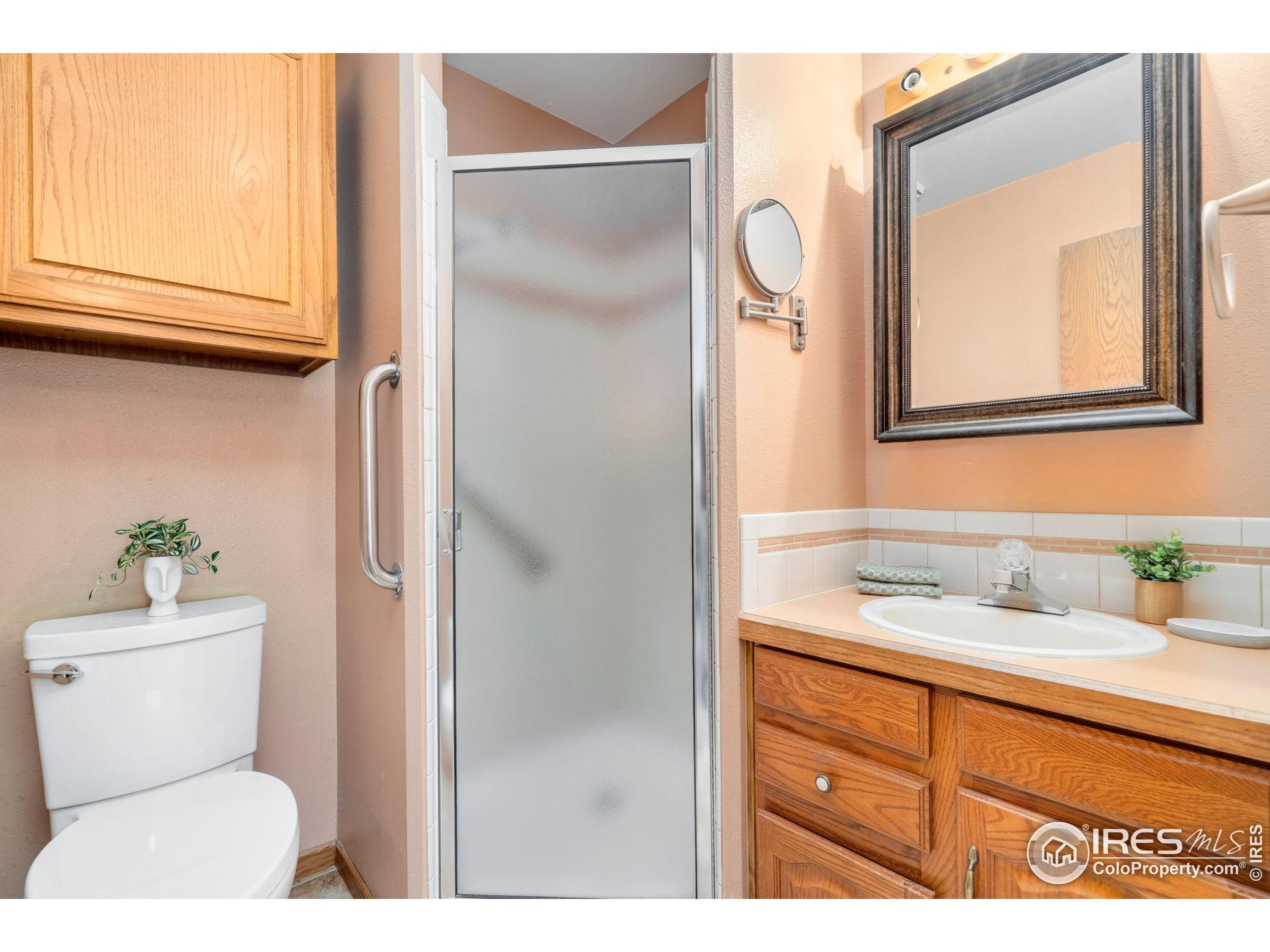 3344 Hickok Drive, Unit F Fort Collins, CO 80526 - Photo 19 of 24 a bathroom with a toilet sink and mirror