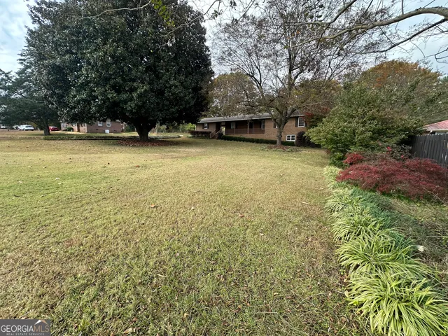 a view of backyard of house