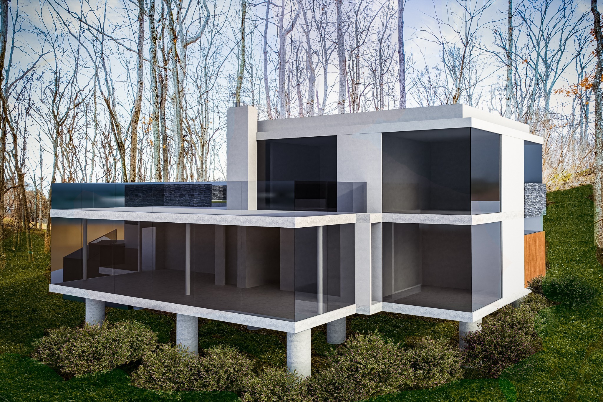 a view of a wooden fence