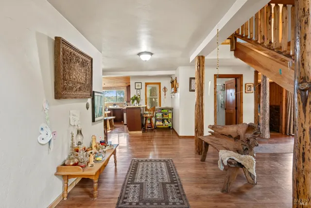 a living room with furniture