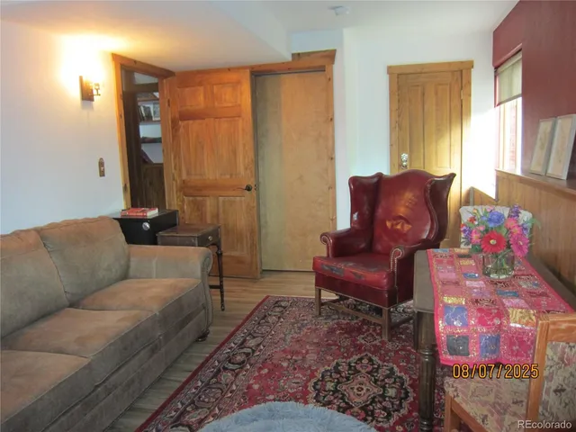 a living room with furniture and a couch