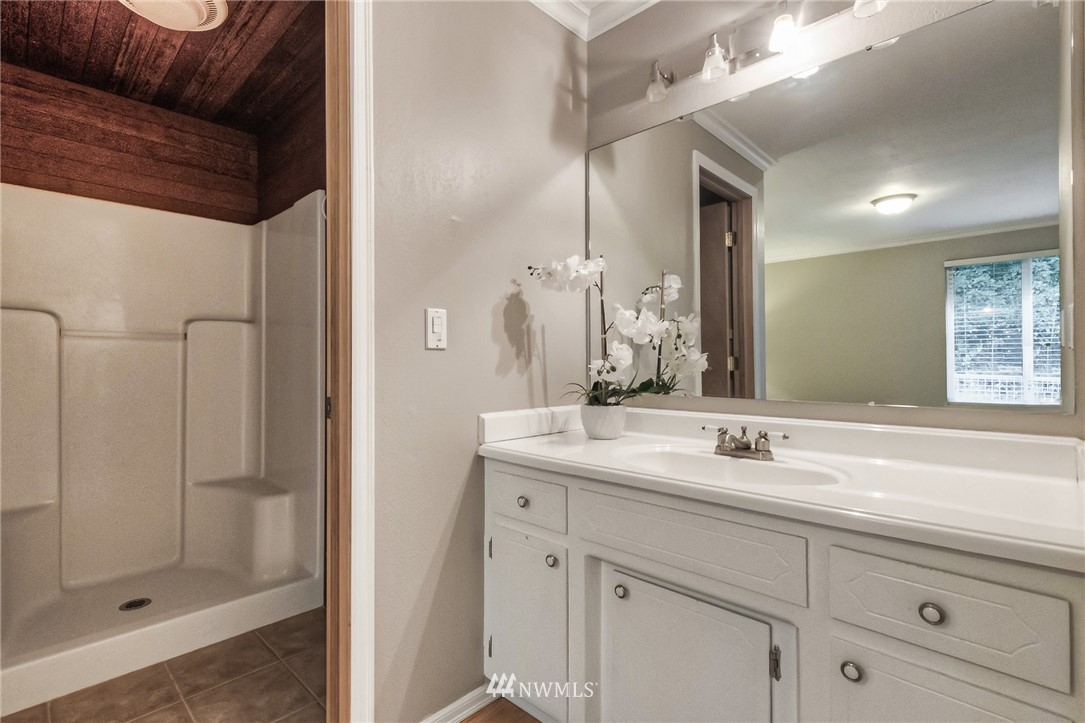 13708 Southeast 141st Street Renton, WA 98059 - Photo 16 of 19 a bathroom with a sink and a mirror
