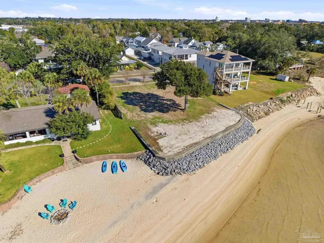 an aerial view of a house