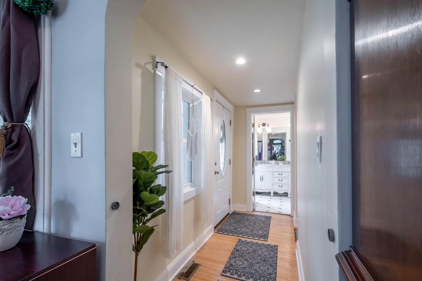 207 East Custer Street Lemont, IL 60439 - Photo 13 of 27 a hallway with wooden floor and a potted plant