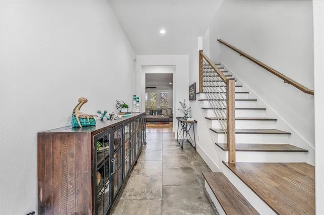 a view of entryway with wooden floor