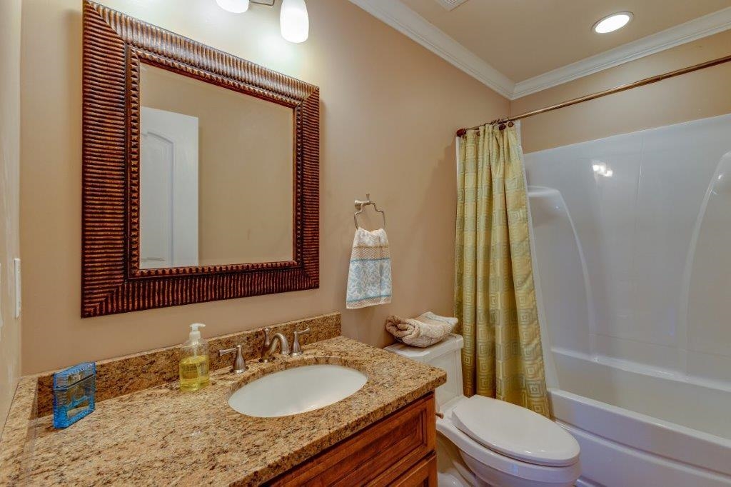 61 Bridgewater Road Bridgewater, VA 22812 - Photo 41 of 75 a bathroom with a granite countertop sink toilet tub and shower