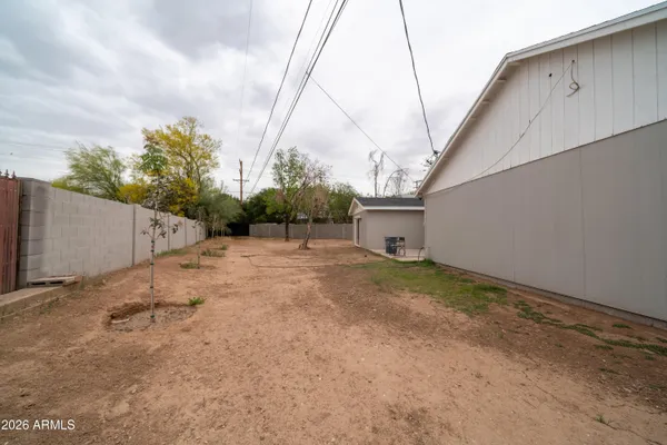 a backyard of a house