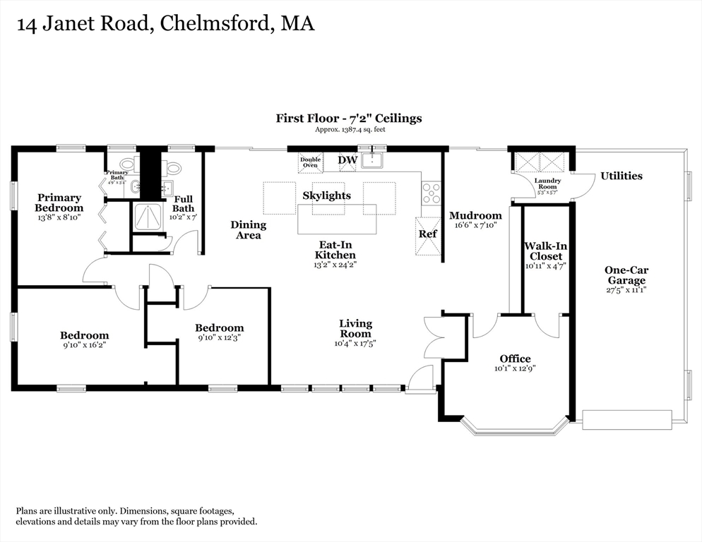 14 Janet Road Chelmsford, MA 01824 - Photo 36 of 36 a picture of a floor plan