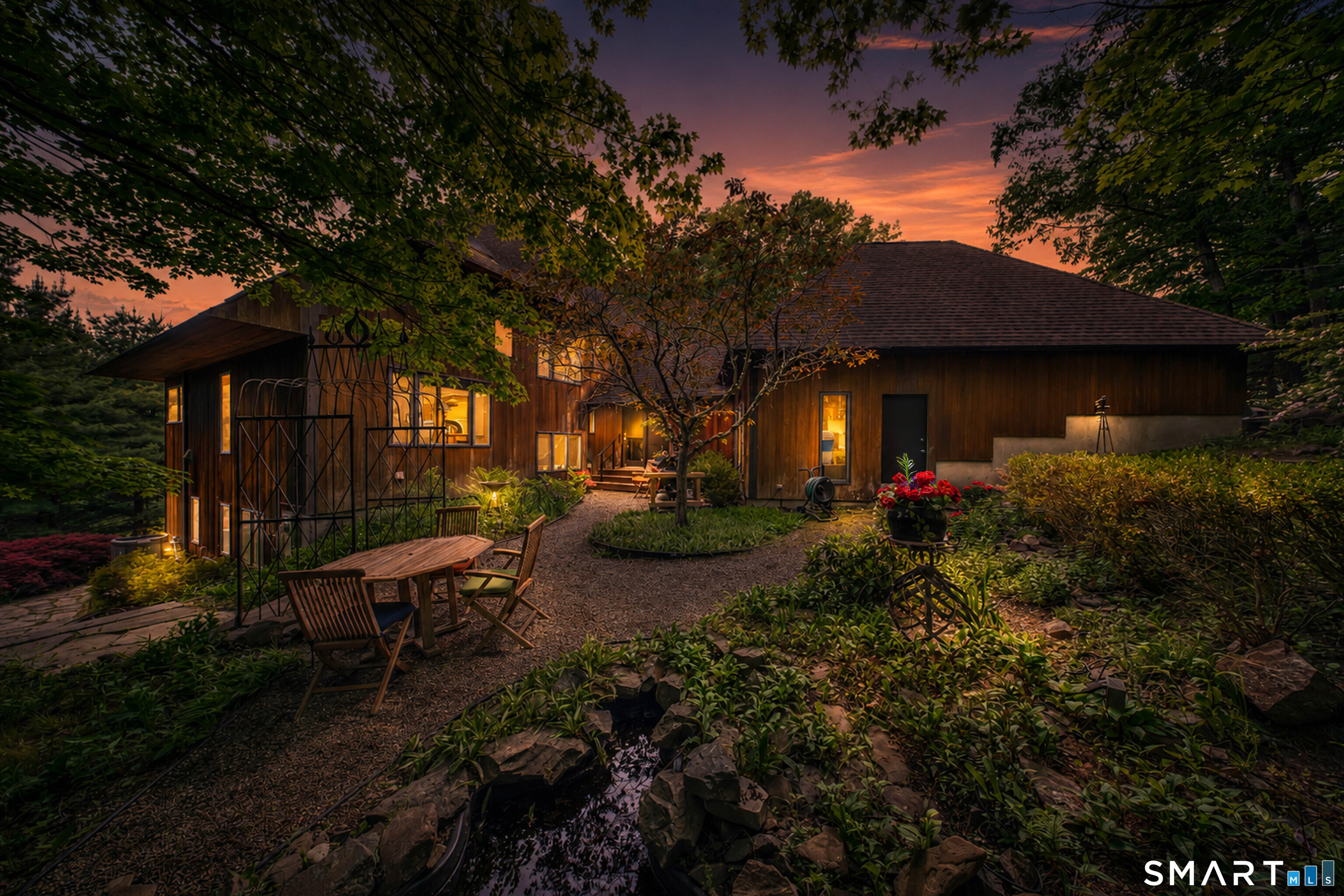Striking view of the back of the home.