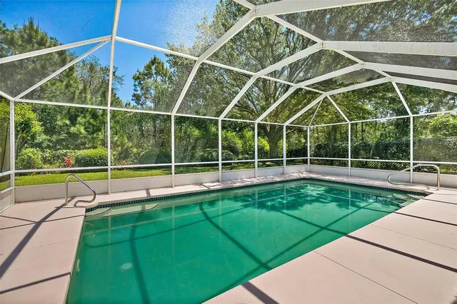 a view of a lounge chairs in a patio