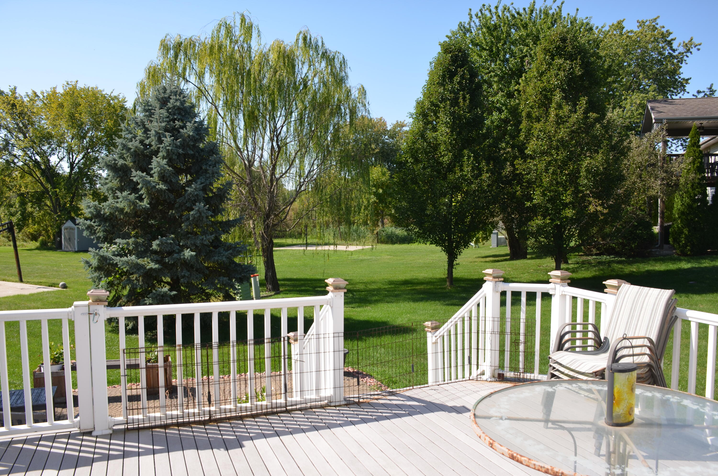 8262 Heron Lake Road St. John, IN 46373 - Photo 6 of 51 a view of a chair and table on the deck