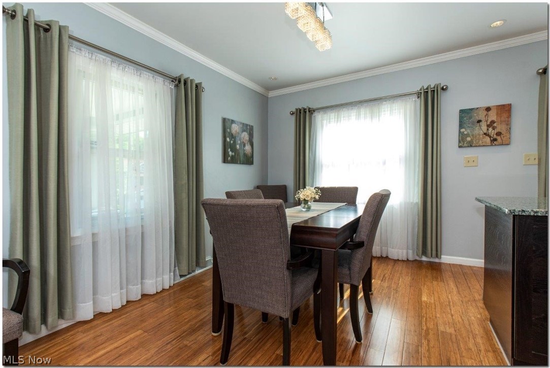 4660 Liberty Road South Euclid, OH 44121 - Photo 9 of 35 Dining Room with Bamboo Flooring & Crown Moldings