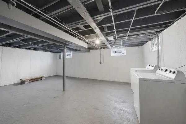 a view of a room with storage space