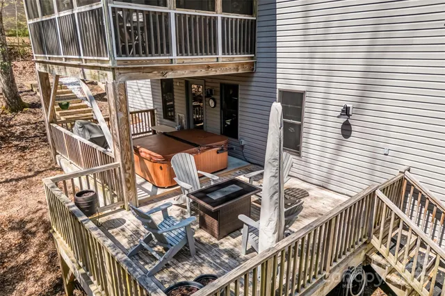 a view of a garage with storage