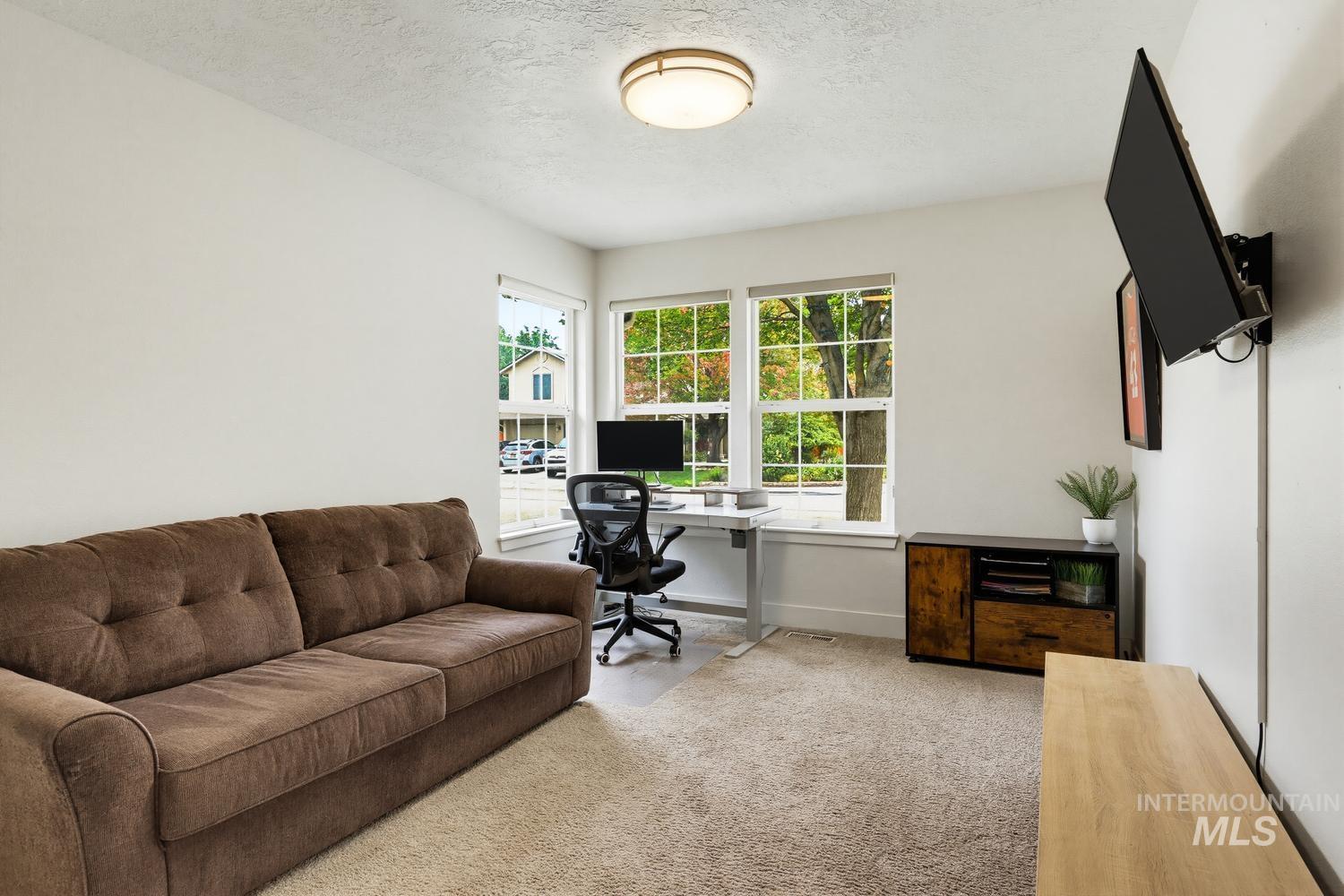 369 South Winthrop Way Boise, ID 83709 - Photo 20 of 50 Bright room featuring recessed windows, neutral carpeting, and a flush-mount ceiling light fixture