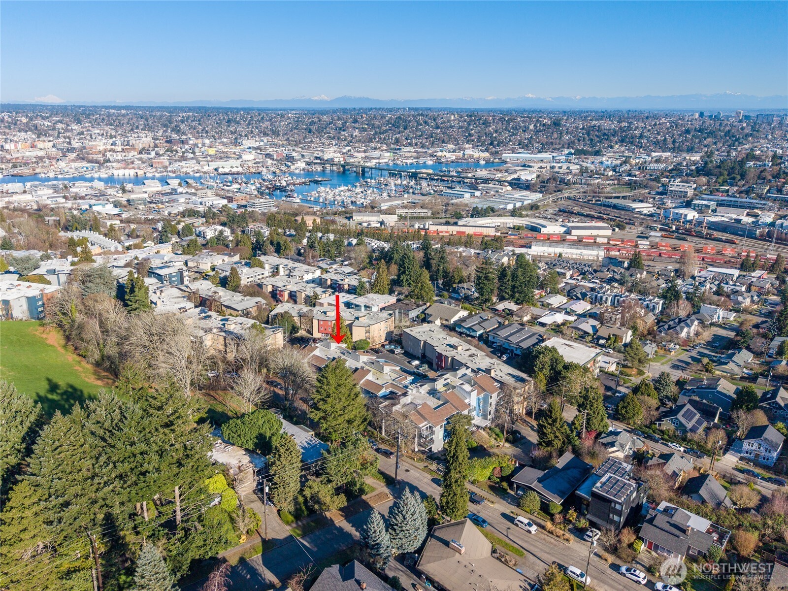 2510 West Bertona Street, Unit 428 Seattle, WA 98199 - Photo 35 of 35 an aerial view of a city with lots of residential buildings