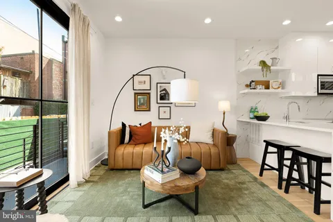 a living room with furniture