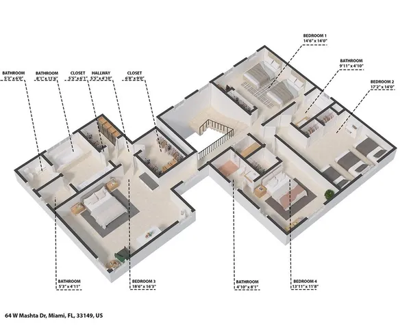 $5,495,000 | 164 West Mashta Drive, Key Biscayne, FL 33149
