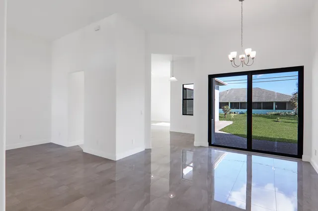 a view of an entryway with a garden