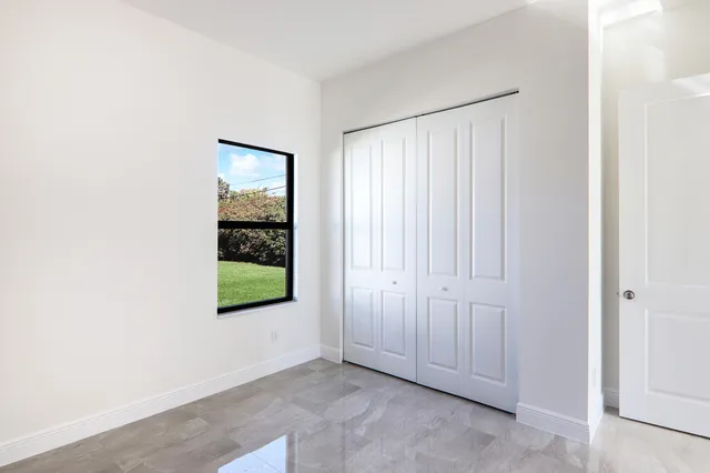 an empty room with closet