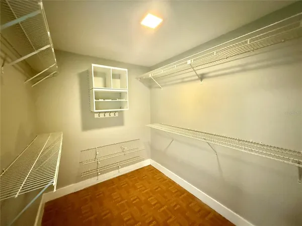 a view of a room with empty racks