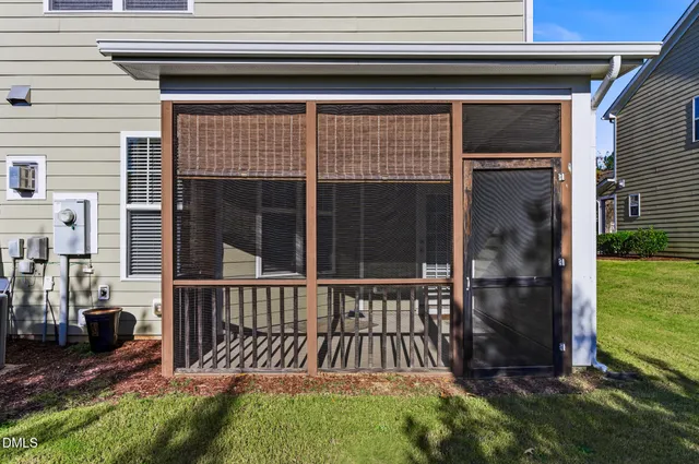 a view of a backyard with a large window