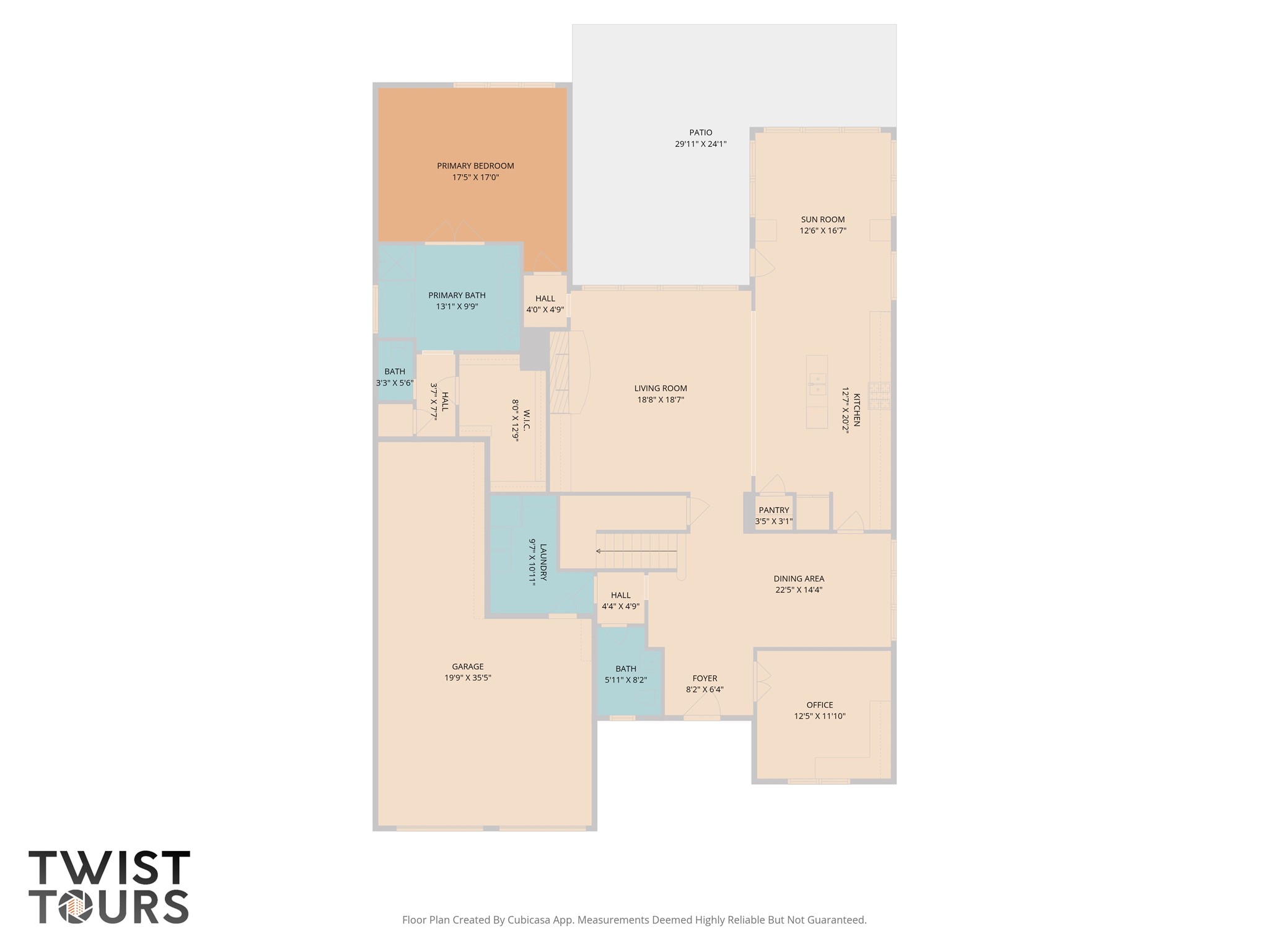 1300 Terrace View Drive Cedar Park, TX 78613 - Photo 36 of 37 1st floor estimated measurements