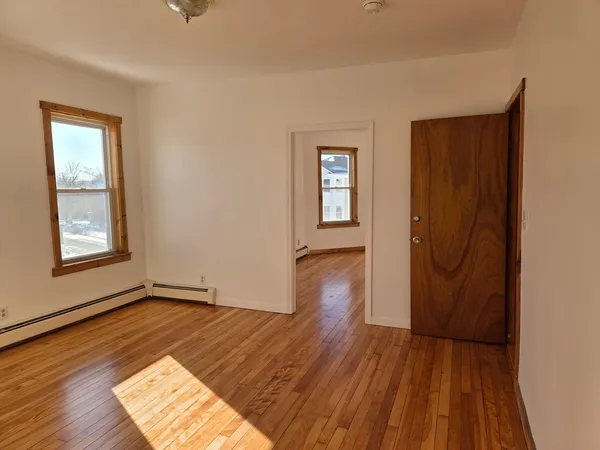 an empty room with a window