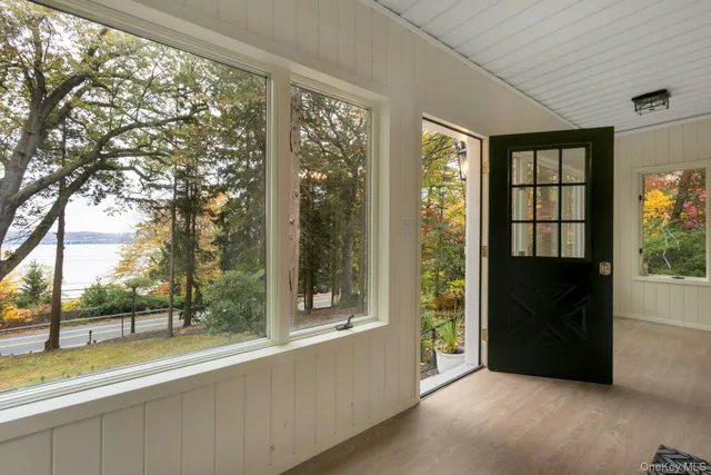 a view of a door and a porch