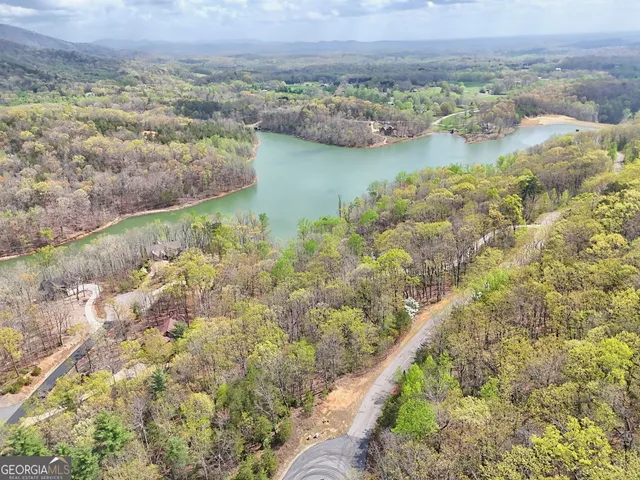 a view of lake and mountain