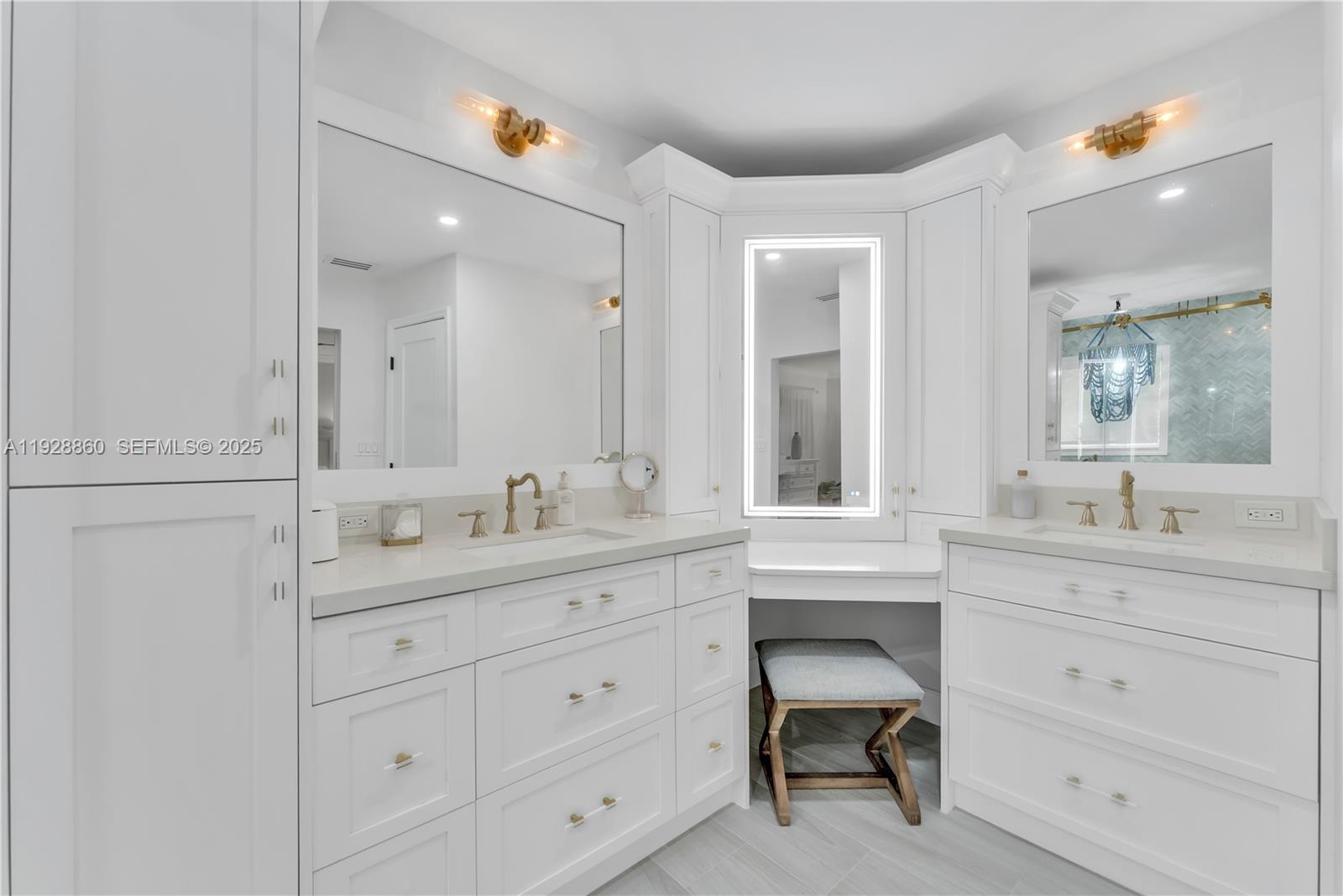 15151 Southwest 164th Terrace Miami, FL 33187 - Photo 23 of 37 a bathroom with a sink double vanity and a mirror