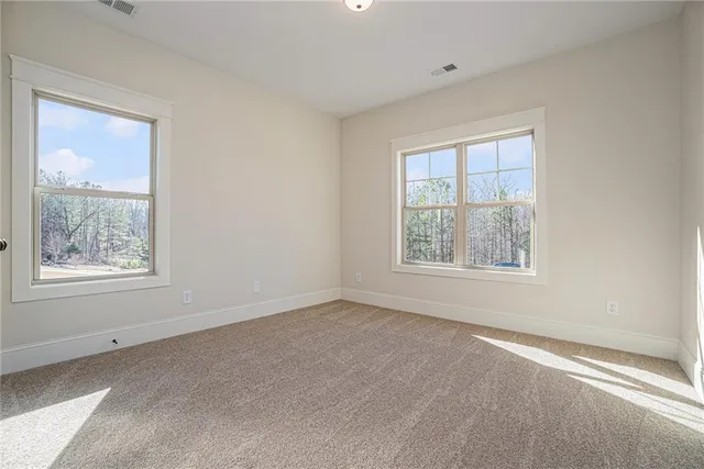 an empty room with a window