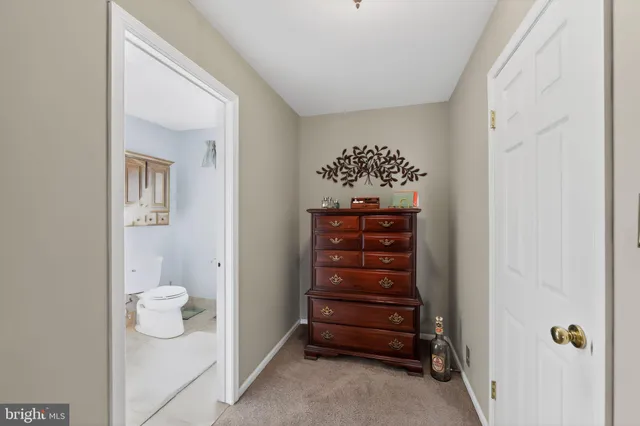 a bathroom with a sink and mirror with toilet