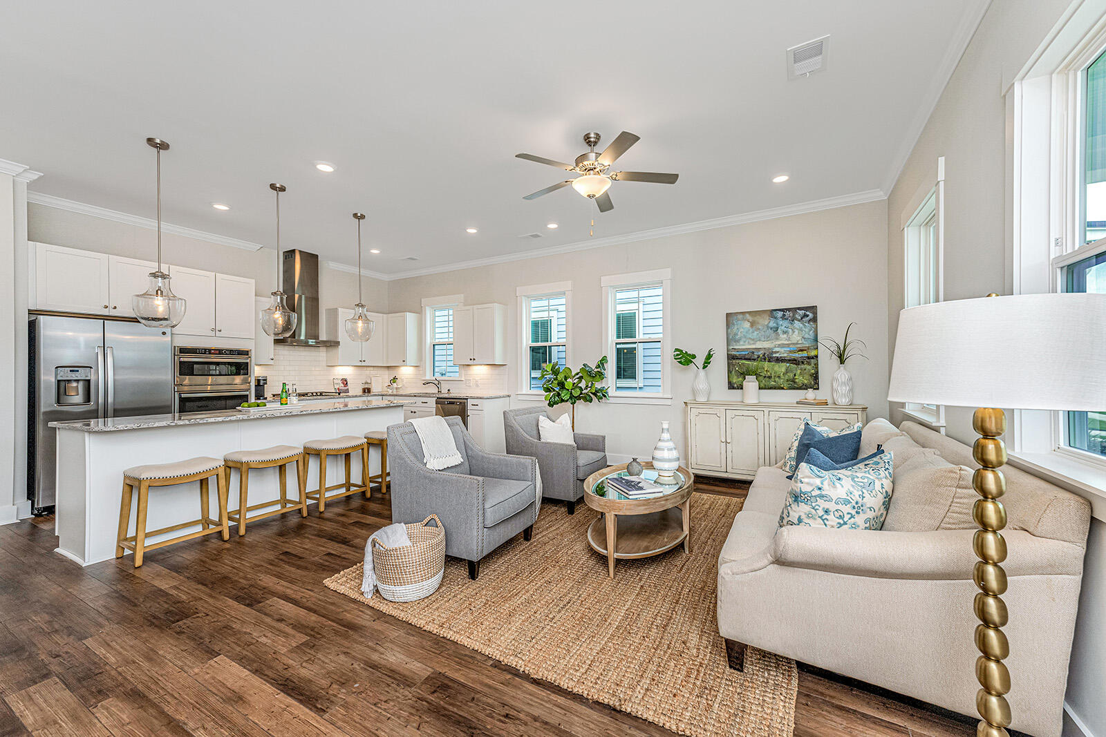 3498 Habenaria Rd Mount, Unit 10 Mount Pleasant, SC 29466 - Photo 11 of 34 Great Room and Kitchen Island - Albemarl