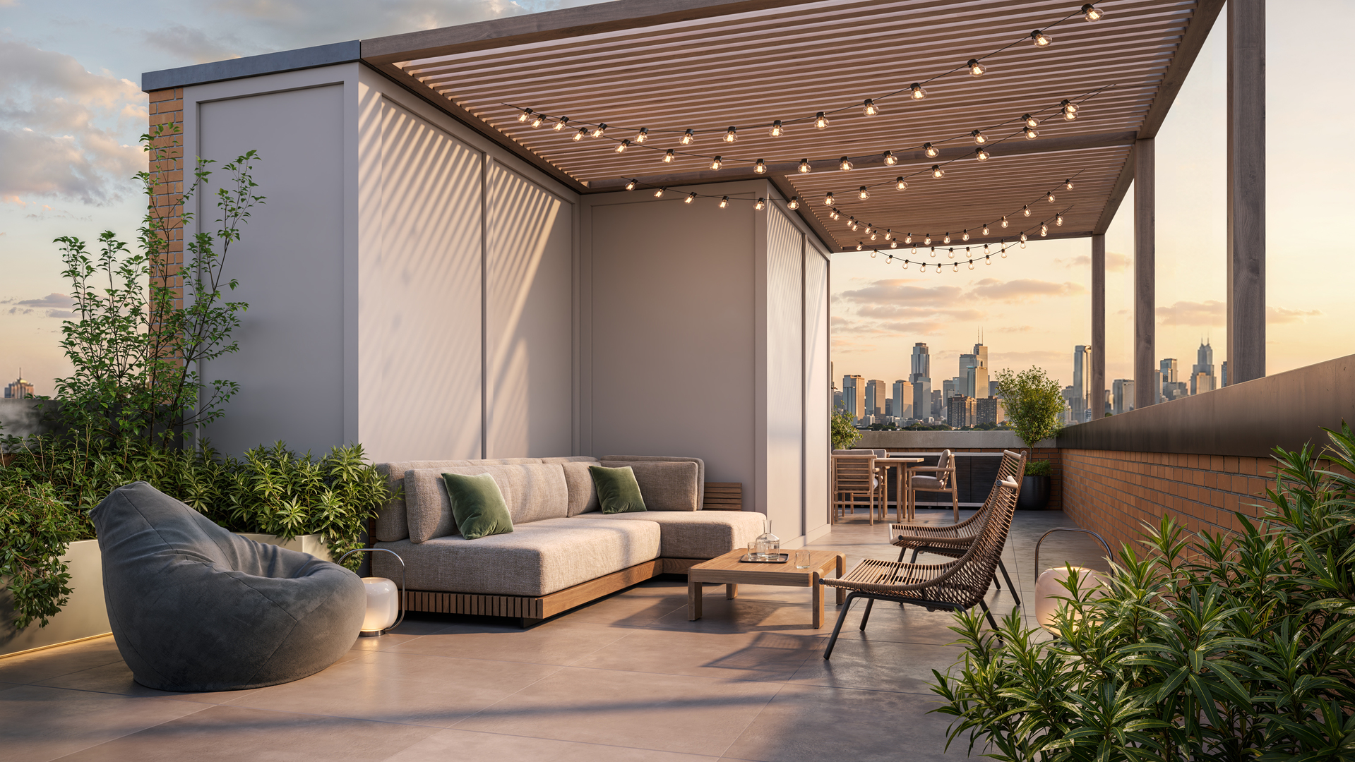 914 West Fletcher Street, Unit PH Chicago, IL 60657 - Photo 3 of 4 a balcony with furniture and a potted plant