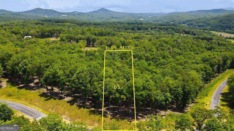 a view of a lake with a mountain in the background