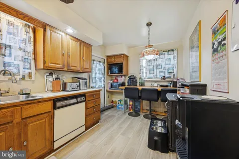 a kitchen with lots of counter top space
