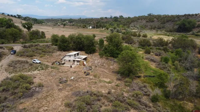 a view of a lake with houses
