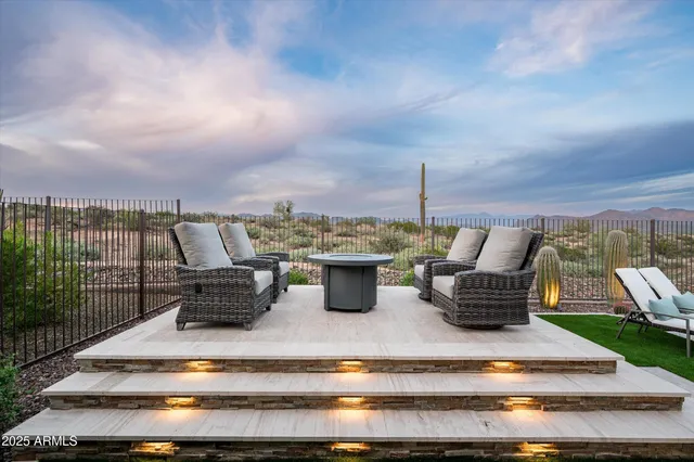 a view of a bench in the garden