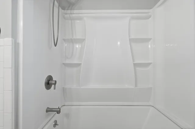 a close up of a shower