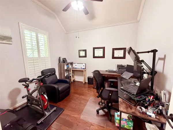 a view of livingroom with furniture and wooden floor